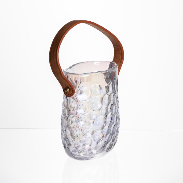 Ваза сумочка з ручкою 11.5×7.5×15 см декоративна Прозора HP-19-153-3 - фото №2