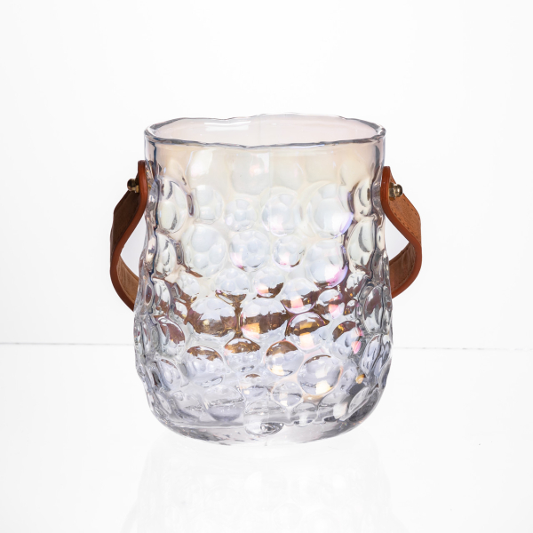 Ваза сумочка з ручкою 11.5×7.5×15 см декоративна Прозора HP-19-153-3 - фото №3