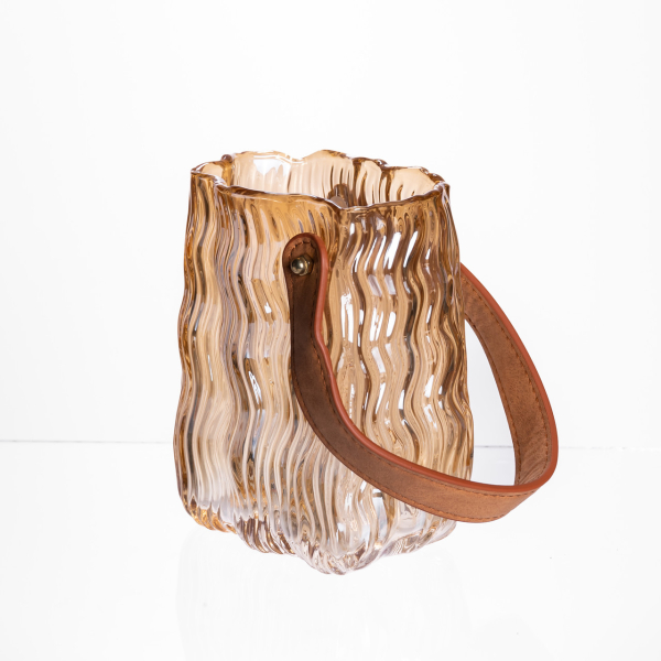 Ваза сумочка з ручкою 12×8.5×16 (см) декоративна Коричневий HP-19-154-1 - фото №3