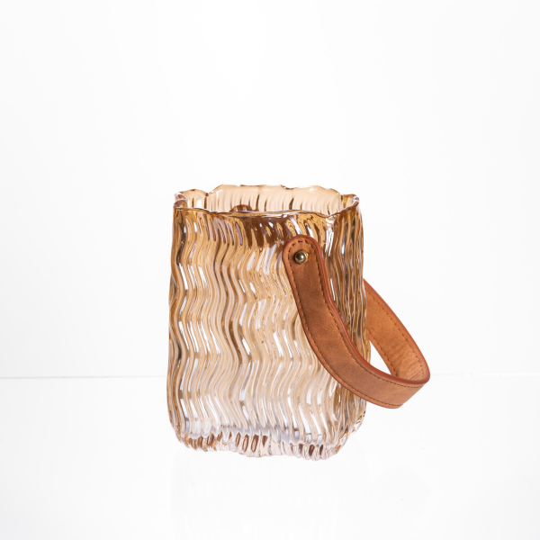 Ваза сумочка з ручкою 12×8.5×16 (см) декоративна Коричневий HP-19-154-1 - фото №4