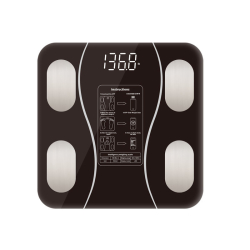 Смарт ваги електронні Sokany 26х26 см  до 180 кг з синхронізацією з телефоном чорні SK-19019B
