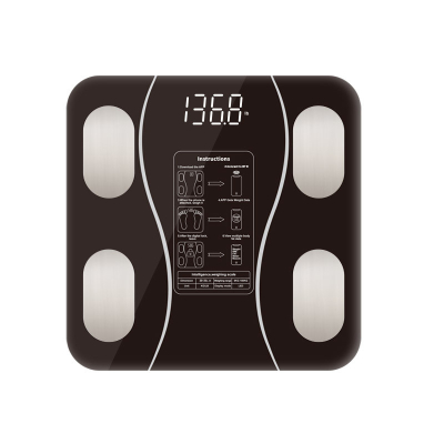 Смарт ваги електронні Sokany 26х26 см  до 180 кг з синхронізацією з телефоном чорні SK-19019B - фото