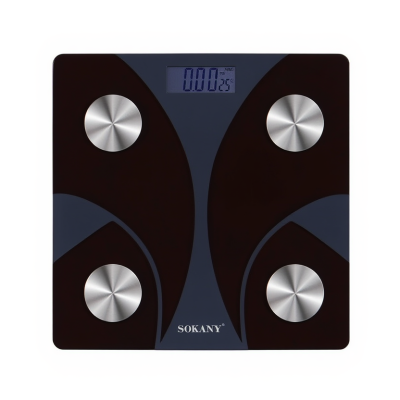 Смарт ваги електронні Sokany 26х26 см до 180 кг з Bluetooth Чорний SK-19029B - фото