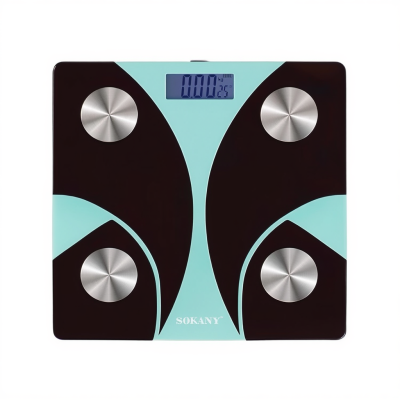 Смарт ваги електронні Sokany 26х26 см до 180 кг з Bluetooth М'ятний SK-19029GR - фото