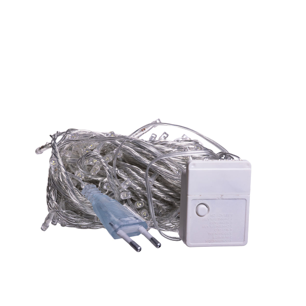 Новорічна гірлянда кімнатна нитка 18 м 180 LED кімнатна гірлянда білий провід Жовте світло W180LED18MWY - фото №7