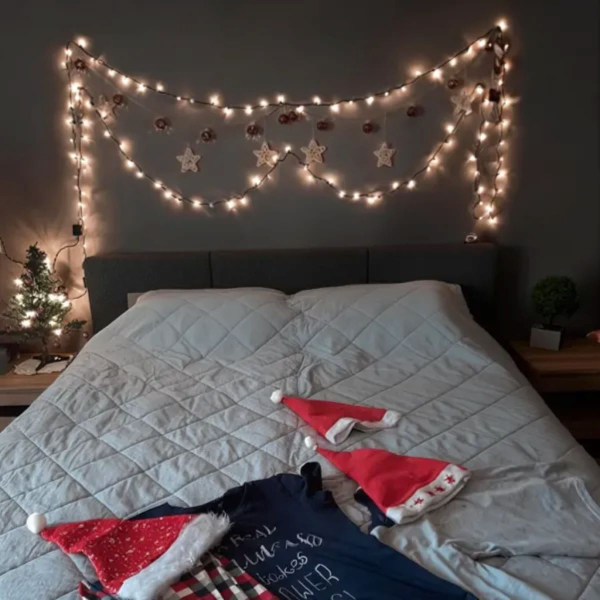 Новорічна гірлянда кімнатна нитка 18 м 180 LED кімнатна гірлянда чорний провід Біле світло W180LED18MBW - фото №10