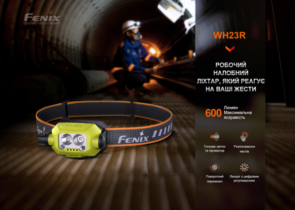 Ліхтар налобний Fenix WH23R з безконтактним датчиком - фото №6