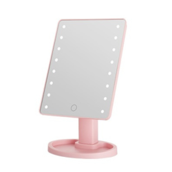 Дзеркало косметичне 21х16 см 16 LED Чорне HP-10-3AP