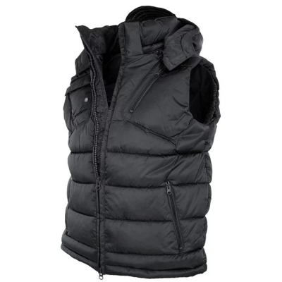 Жилет утеплений зі знімним капюшоном Mil-Tec PRO Black, Black - фото
