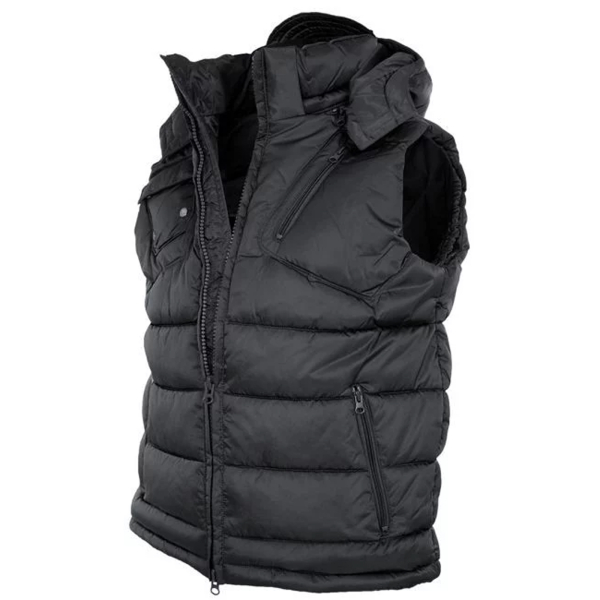 Жилет утеплений зі знімним капюшоном Mil-Tec PRO Black, Black - фото