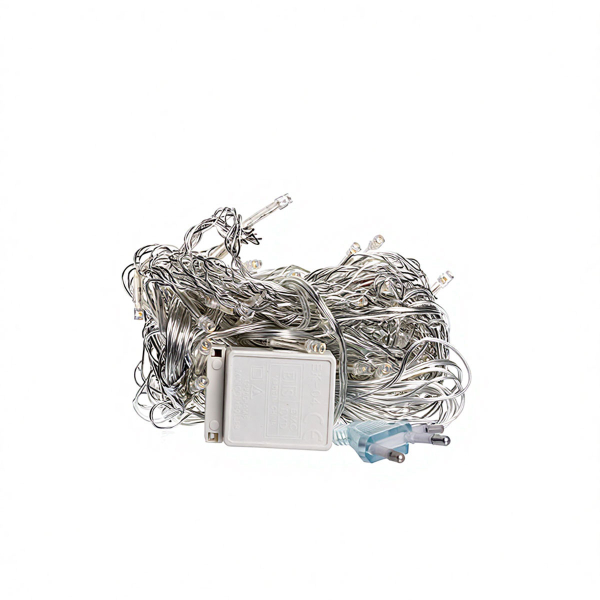 Новорічна гірлянда штора 1,5х1,5 м 64 LED кімнатна гірлянда білий провід Жовте світло ZWM1564LEDY - фото №9